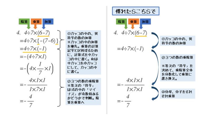 式全体が単項式だが、カッコを含む四則混合算