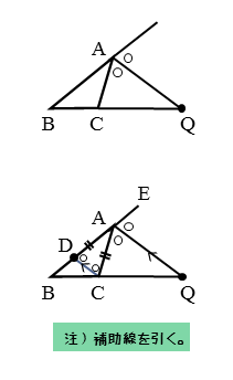 外角の二等分線と比の関係の導出