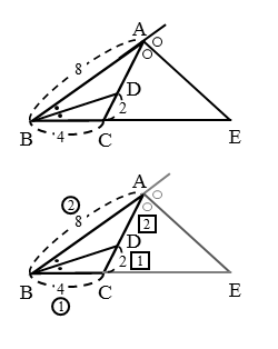 比や角の二等分線を扱った問題 問(1)の図