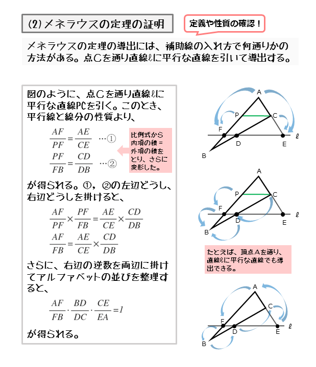 図形の性質 メネラウスの定理 チェバの定理について 日々是鍛錬 ひびこれたんれん