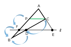 メネラウスの定理を導出する図2