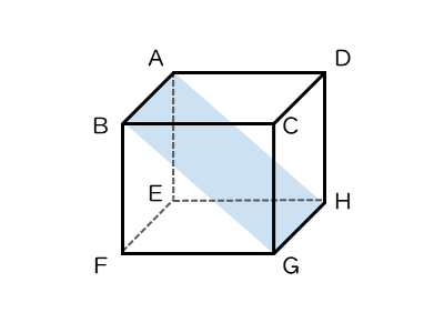 空間における直線と平面を扱った問題問(2)の図その1